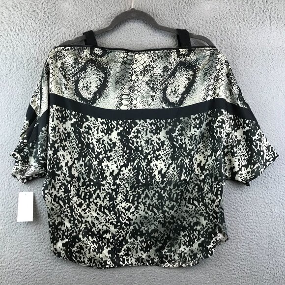 New Lola & Sophie Womens Snakeskin Print Blouse With Zipper Details S - Picture 2 of 16